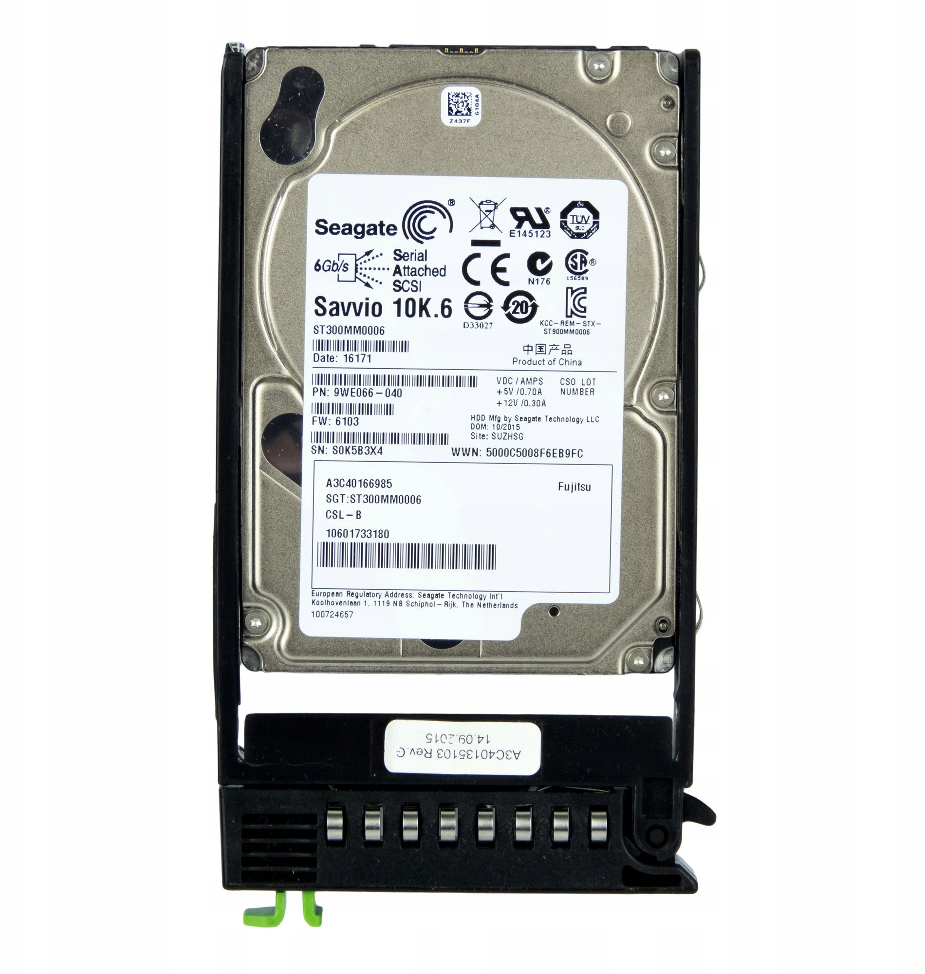 Fujitsu A3C40166985 300GB Sas 10k 2.5' ST300MM0006