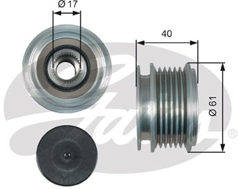 GATES Alternator - sprzęgło jednokierunkowe GATES OAP7013