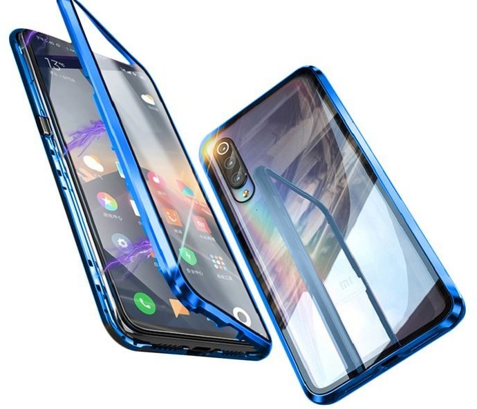 Dr. Fit Dr Fit Etui magnetyczne szklane Dr.Fit dwustronne do Xiaomi Mi 9 Niebieskie 7605X5