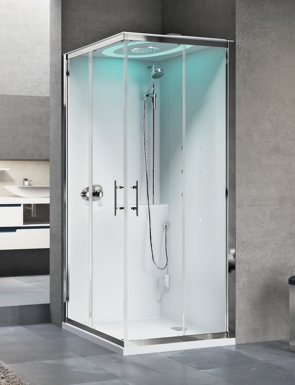 Novellini Eon A80 80x80x209,5 chrom mat EONA80M-1UK