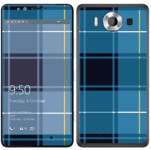 Royal Sticker Royal Blue Tartan RS. 124369 zestaw samoprzylepnych naklejek do Microsoft Lumia 950 RS.124369
