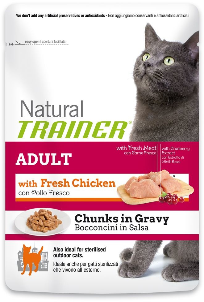 Trainer Natural Cat Natural Adult Chicken kawałki w sosie własnym 24 x 85 g| Darmowa Dostawa od 89 zł i Super Promocje od zooplus!