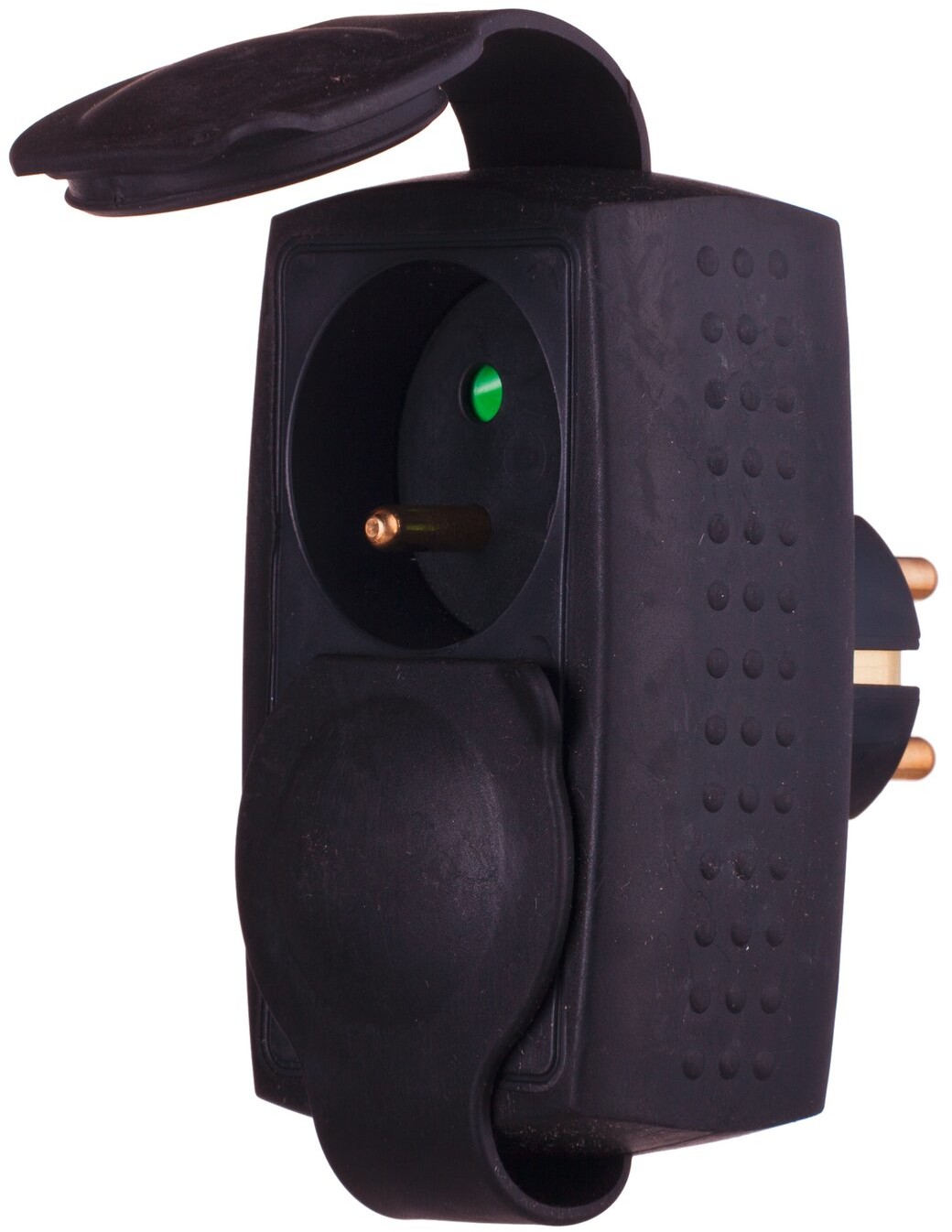 Legrand Rozgałęźnik gumowy z pokrywką 2x2P+Z 16 A czarny