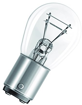 Osram oryginalne P21/4 W, halogenowe światło hamowania, lampa, 7225, 12 V do samochodów osobowych, składane pudełko manewrowania (10 sztuk) 7225