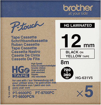 Brother taśma HGE631V5 HGe-631V5 12mm (5szt.) HGE631V5