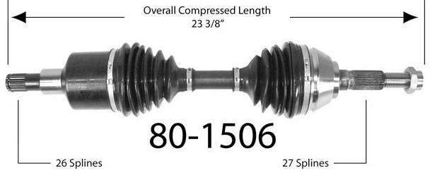 EMPI Półoś napędowa przednia lewa 80-1506