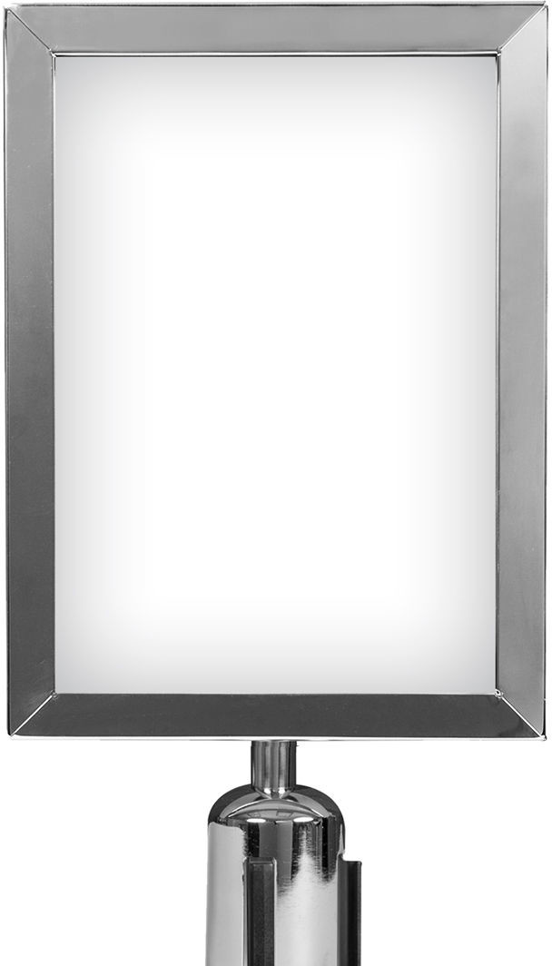 Ramka chromowana A4 dwustronna na słupek odgradzający