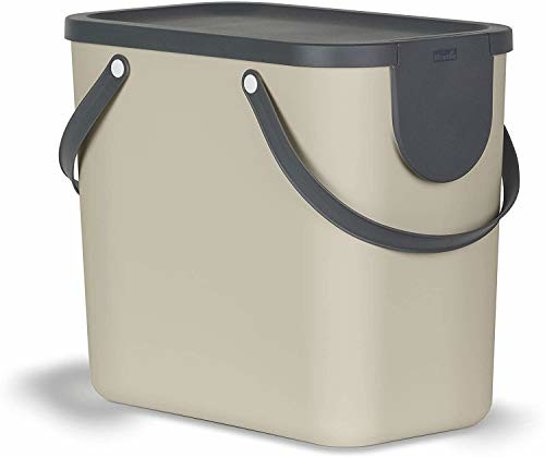 Rotho Albula system do segregacji śmieci 25 l do kuchni, tworzywo sztuczne (PP), nie zawiera BPA, brązowy/antracyt, 25 l (40,0 x 23,5 x 34,0 cm)