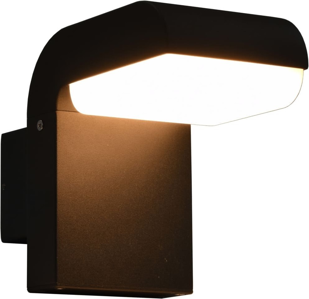vidaXL Oświetlenie ścienne zewnętrzne LED, 9 W, czarne, owalne