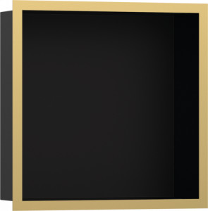 Hansgrohe 56098990 XtraStoris Individual Wnęka ścienna czarny matowy z ozdobną ramą 30 x 30 x 10 cm złoty optyczny polerowany