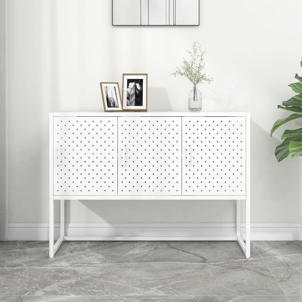 vidaXL Lumarko Szafka boczna, biała, 105x35x75 cm, stal! 335869