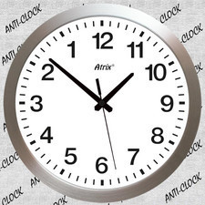 Atrix Duży aluminiowy zegar chodzący do tyłu /40cm