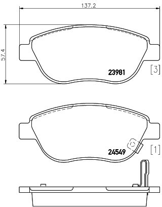 Mintex Zestaw klocków hamulcowych, hamulce tarczowe MDB2895