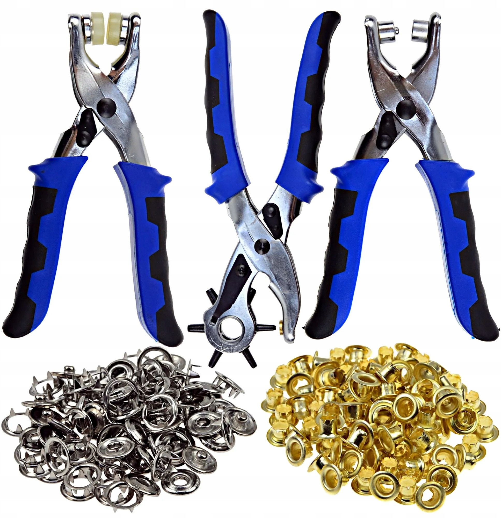 GEKO Zestaw do dziurek zatrzasków oczek dziurkacz