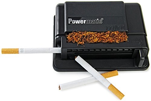 M&M POWERMATIC MM 16940 - mini gilzownica, urządzenie do ręcznego nabijania bibułek papierosowych tytoniem, plastikowa, czarna, 10x10x5 cm 16940
