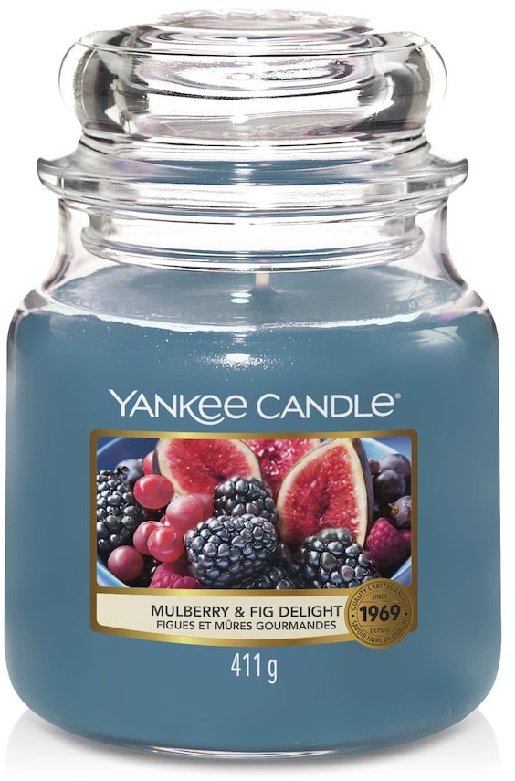 Yankee Candle Średnie szkło Mulberry & Fig Delight 411.0 g