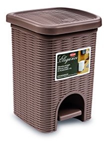 Stefanplast Stefan Plast 30101 kosz na śmieci, o wyglądzie rattan z tworzywa sztucznego, 20,5 x 20,5 x 28 cm 30101