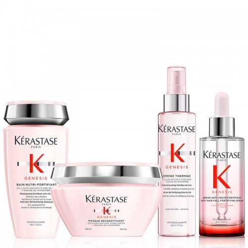 Kerastase Genesis zestaw do włosów grubych lub suchych | kąpiel wzbogacona, maska, serum, mleczko termiczne 3235