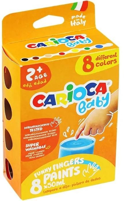 Carioca Farba tempera do malowania palcami 8 kol CARIOCA