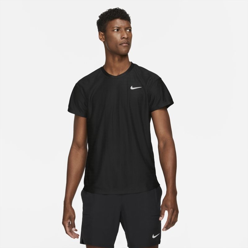 Nike Męska koszulka do tenisa NikeCourt Dri-FIT Advantage - Czerń CV5032-010