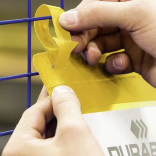 Kieszeń magazynowa z paskami montażowymi A4 pionowa DURABLE żółty 50szt. 1750 04 DU1536-6