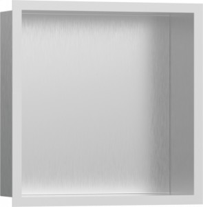 Hansgrohe 56097700 XtraStoris Individual Wnęka ścienna Wnęka ścienna stal szlachetna szczotkowana z ozdobną ramą 30 x 30 x 10 cm biały matowy