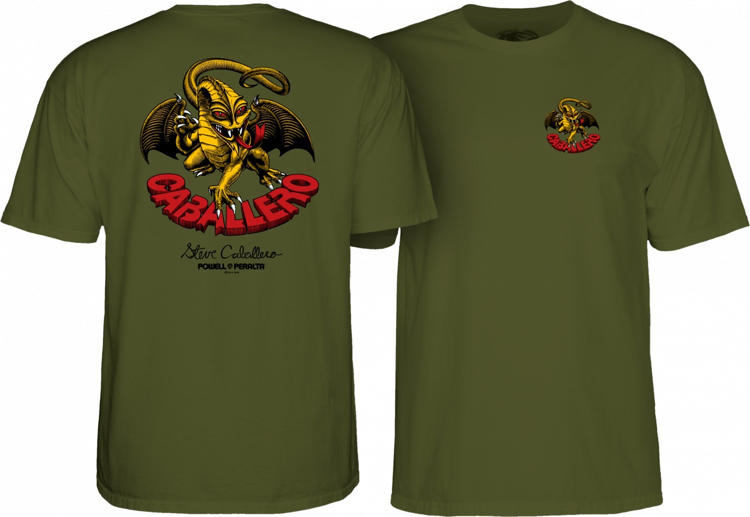 Dragon POWELL PERALTA t-shirt POWELL PERALTA STEVE CABALLERO ORIGINAL Military Green