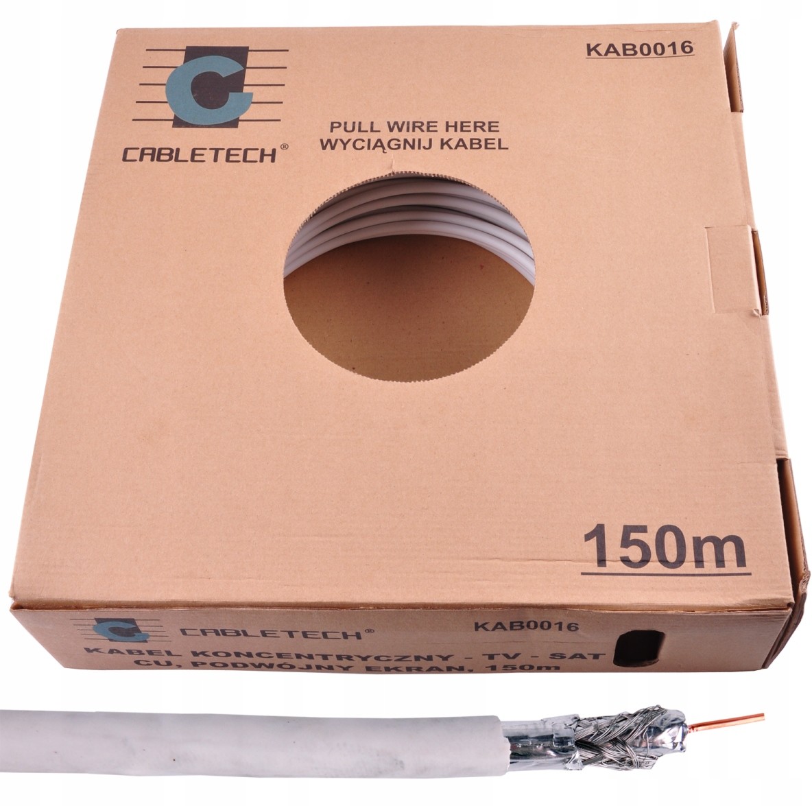 Kabel Cabletech Tv-sat Cu + podwójny ekran