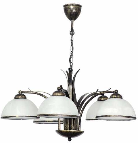 Luminex Lampa wisząca zwis żyrandol Korfu 5x60W E27 biały/patyna 4040
