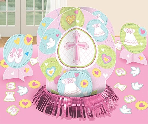 Amscan zestaw dekoracyjny, do chrztu, różowy 280051