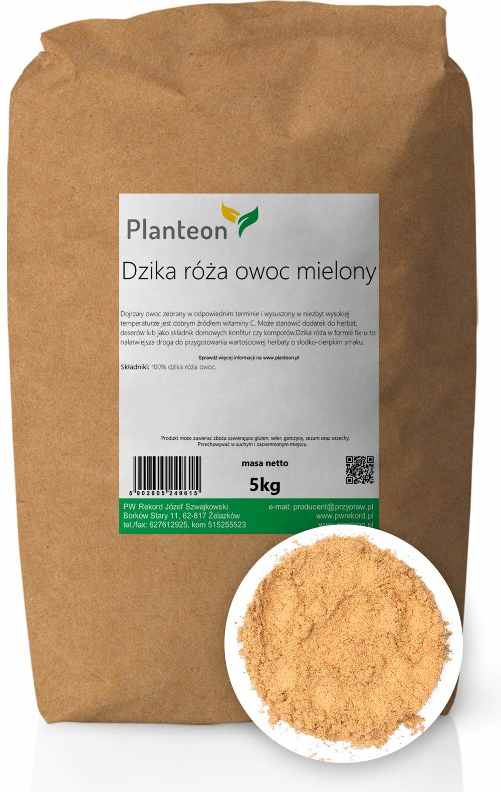 Planteon Dzika róża owoc mielony 5kg