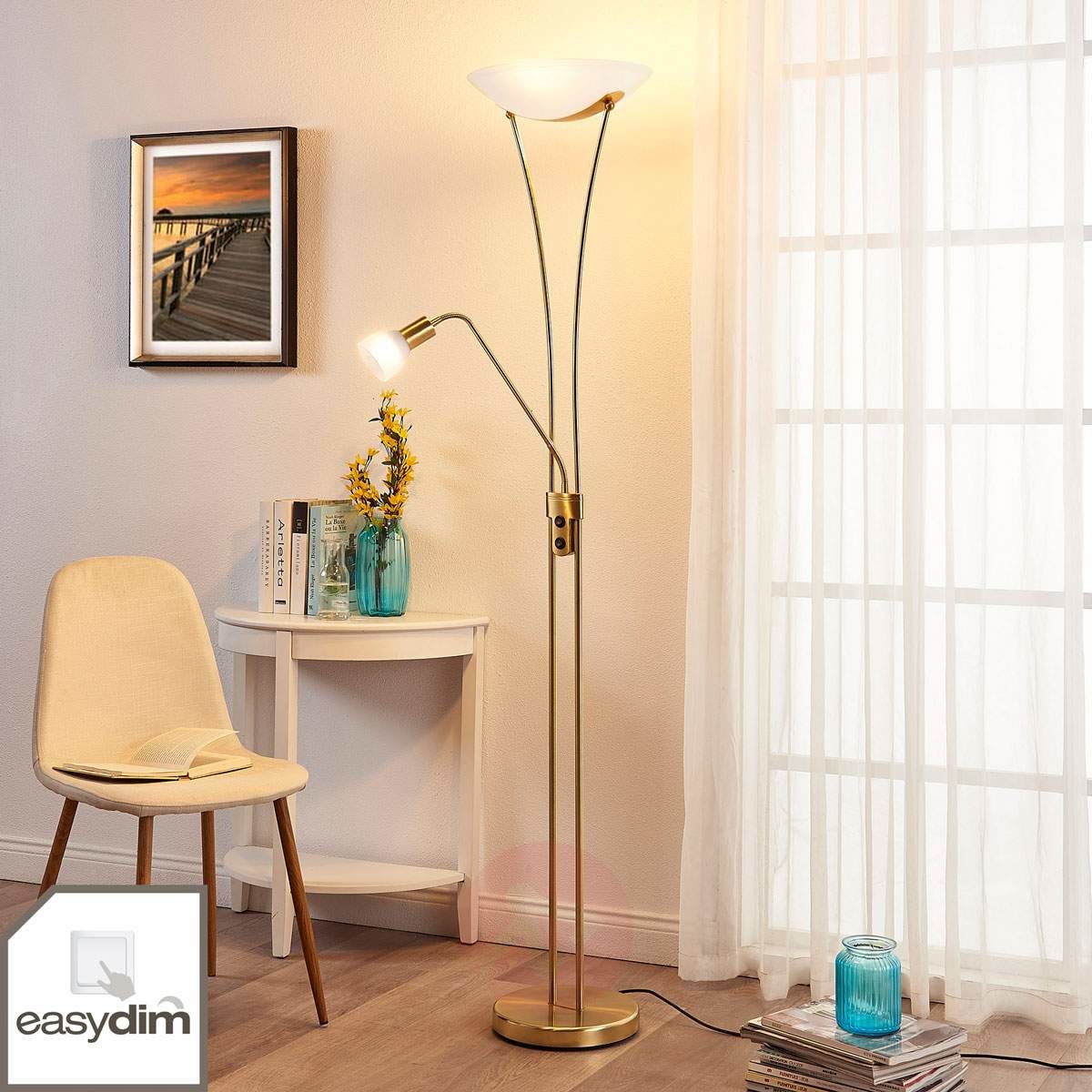 LAMPENWELT.COM Lampa LED oświetlająca sufit Felicja z lampką