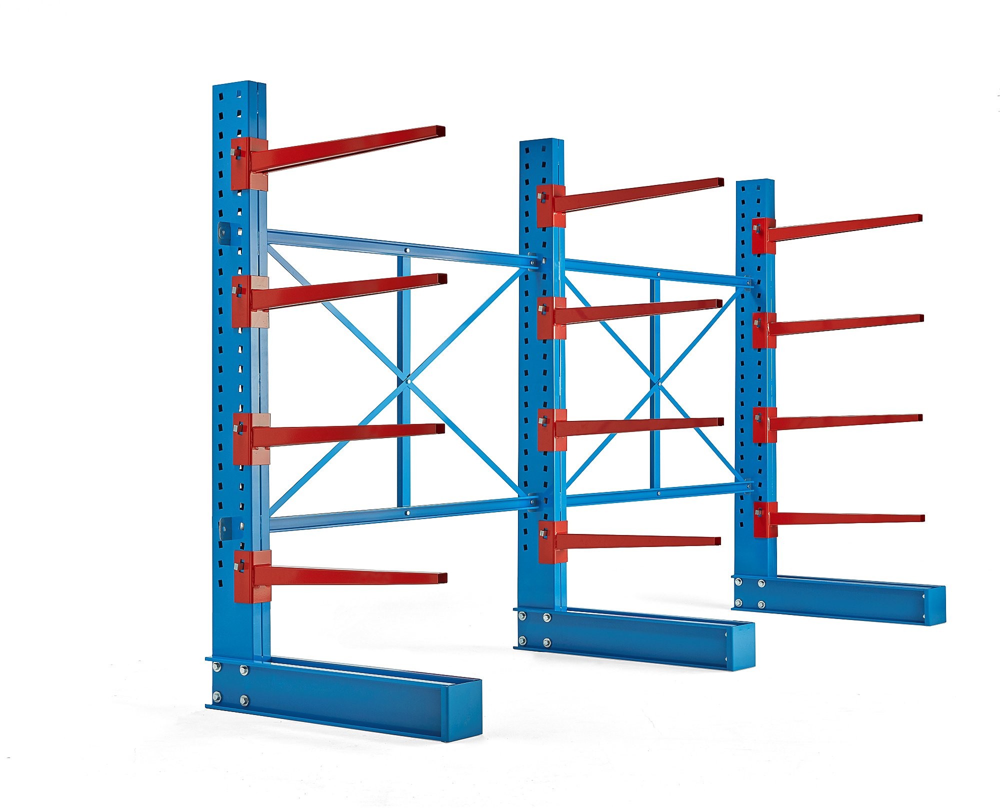 AJ Produkty Regał wspornikowy EXPAND, 3 filary pojedyncze, 12 ramion 1000 mm, 6000 kg