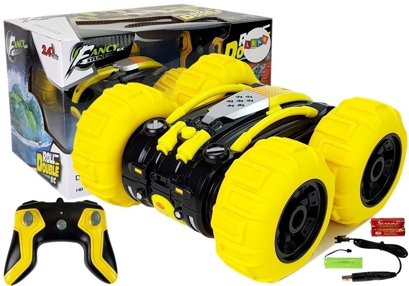 LEANToys Amfibia Dwustronna Zdalnie Sterowana Żółta 1:24