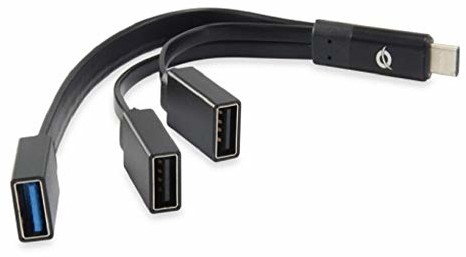 Conceptronic HUBBIES01B USB 3.1 Type-C (do 1 portu USB 3.0 + 2-portowy USB-2.0 koncentrator kablowy, OTG) czarny 110514307