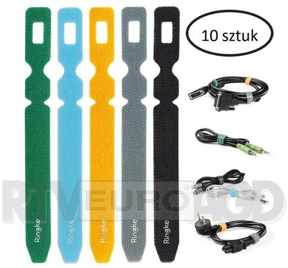 Ringke Ringke Taśma organizer do kabli 10 sztuk Velcro ACMT0001 ACMT0001