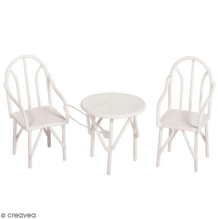 Rayher Hobby Rayher 46234102 zestaw do siedzenia-częściowy., 2 krzesła + 1tisch, SB-Btl 1set, biały 46234102
