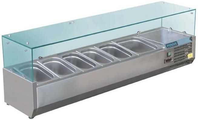 Polar Refrigeration Nadstawa chłodnicza 5 x 1/3 GN i 1 x 1/2 GN | 1500x395x(H)435mm GD876