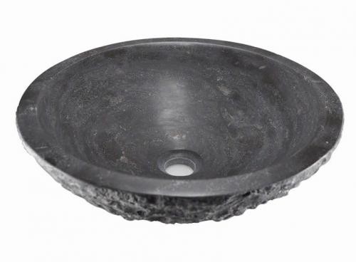 Sapho BLOK Umywalka kamienna okrągła 40x14 cm antracyt 2401-33 2401-33