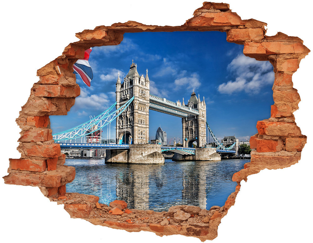 Wallmuralia.pl Fototapeta dziura na ścianę 3d Tower Bridge Londyn