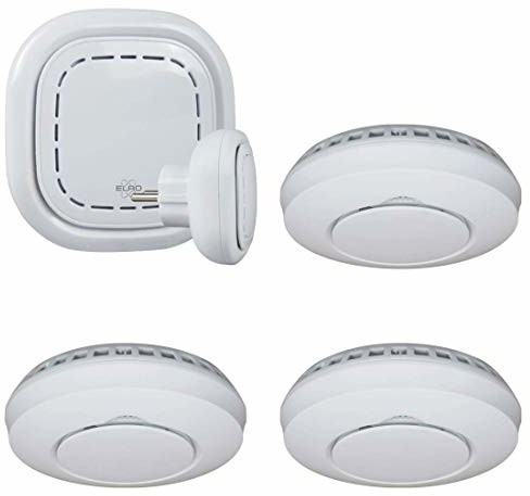 Elro Connects SF400S kompletny zestaw łączników K1 + 3X radiowy czujnik dymu ostrzeżenie za pomocą smartfona zgodnie z EN14604