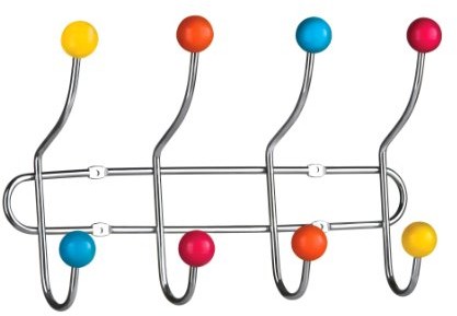 Premier Housewares Premier housewares listwa z haczykami chromowany, 8 haczyki na ścianę, kolorowe tworzywo sztuczne wykończenia 0509645