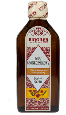 Polska Olej słonecznikowy tłoczony na zimno BIQOIL 250ml 1 szt.