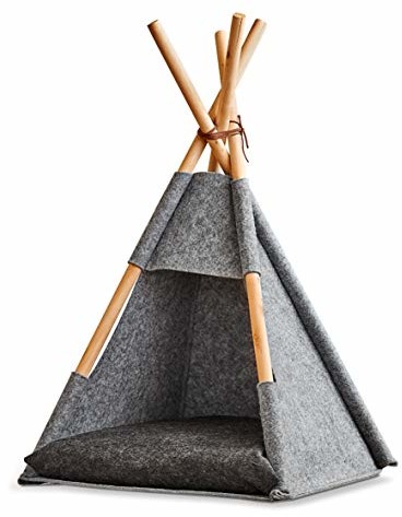 Zeller Tipi namiot dla kota, filc/drewno, szary 14378