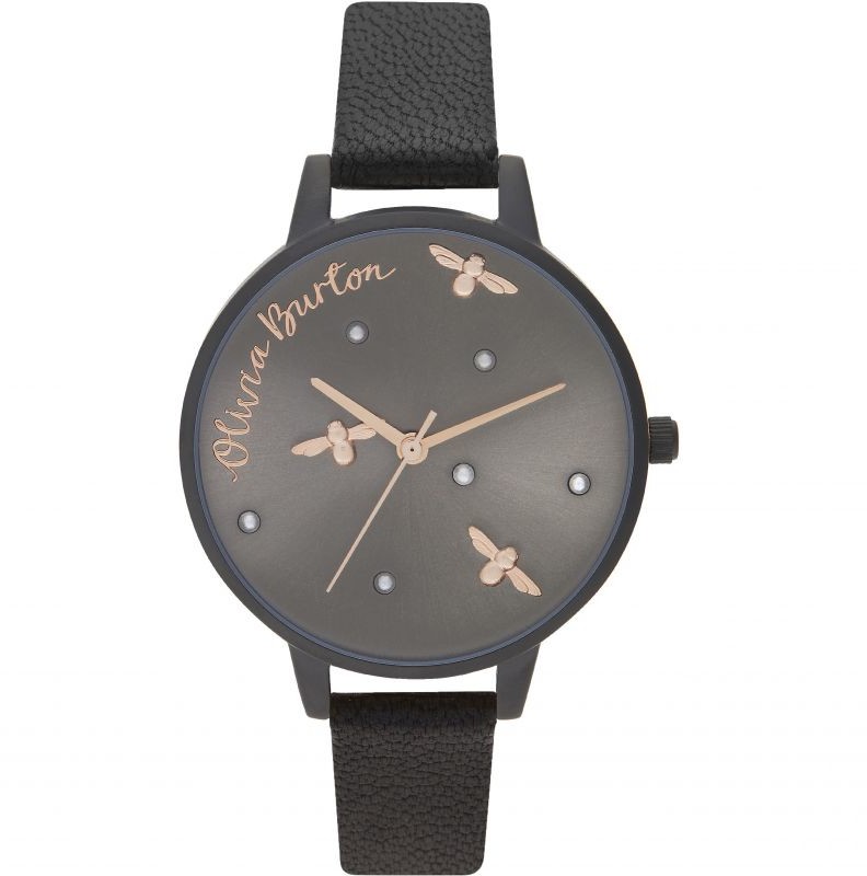 Olivia Burton Matte Black&Rose Gold OB16PQ02