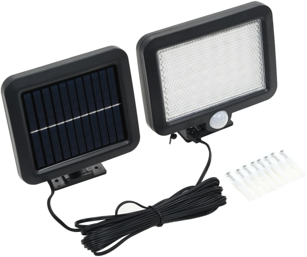 vidaXL Lampa solarna z czujnikiem ruchu, białe LED