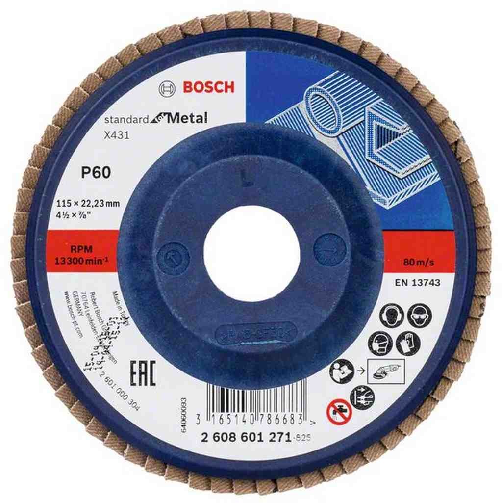 Bosch Listkowa tarcza szlifierska X431, Standard for Metal, 115 mm, 22,23 mm,60 2608601271