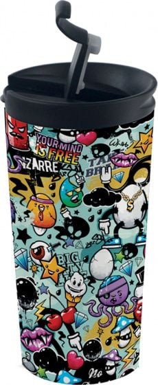 I-Drink I-Drink graffiti kubek z podwójną ścianką 350 ml stal nierdzewna niebieski twm_937869