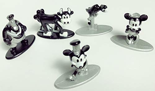 Disney Jada- Mickey, Minnie, Pete, Parrot i Clarabelle Pack 5 figurek 90 Jubiläum Mikey, wielokolorowe (0801310300138)