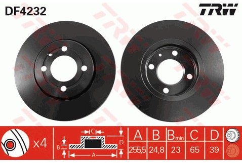 TRW Tarcza hamulcowa DF4232